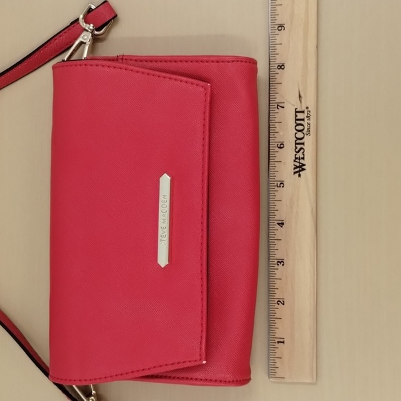 Steve Madden red crossbody clutch purse adjustable detachable strap 8 x 5 - Picture 10 of 11